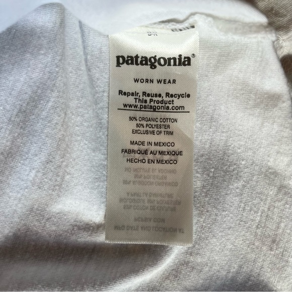patagonia men's wild rapids ocean current short sleeve tee - white - small - Picture 5 of 5